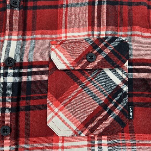 Burton Long Sleeve Button Up Red Plaid Brighton Flannel Men's Size Large - Picture 2 of 8